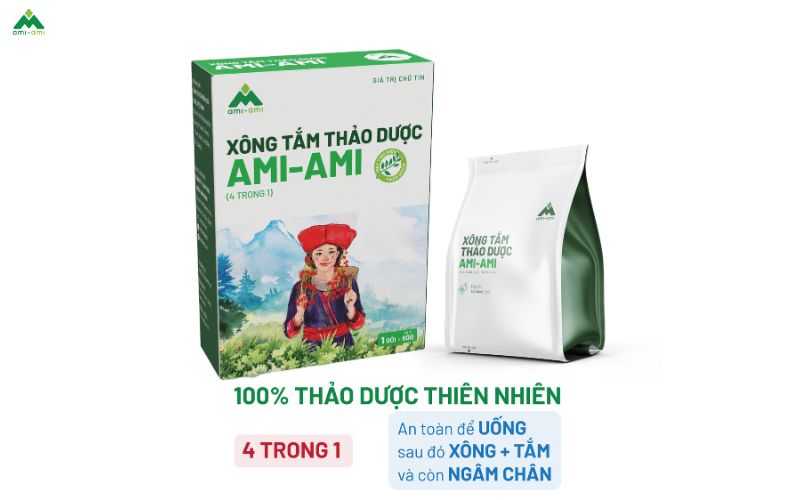 Xông tắm thảo dược (4in1) Ami-Ami dạng cao khô tiện lợi, dễ sử dụng tại nhà