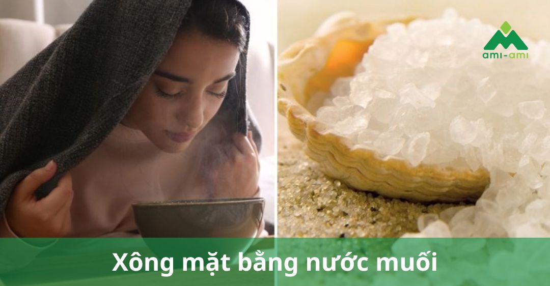 xông mặt bằng nước muối